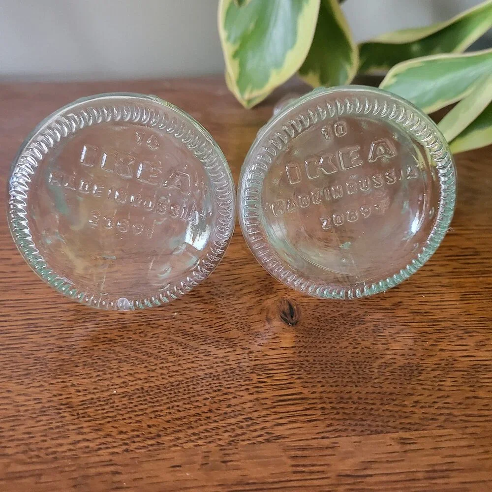 IKEA Clear Glass Hobnail Vase Set of 2